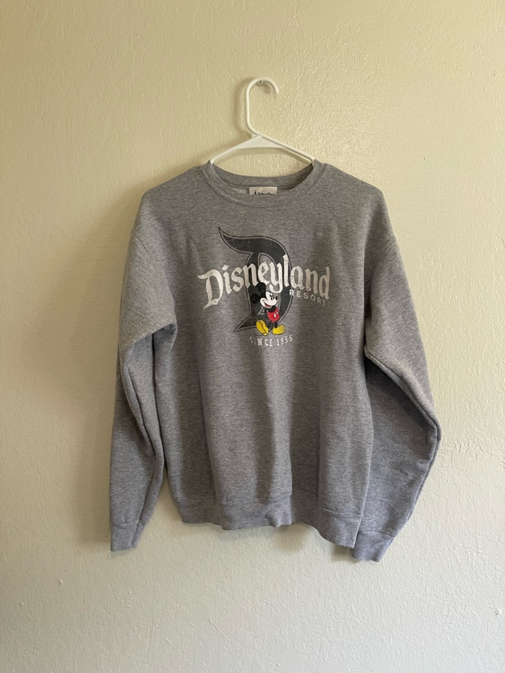 Disney Gray Disneyland Mickey Crewneck Sweatshirt